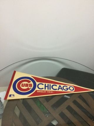 Vintage Chicago Cubs Wrigley Field Mlb Baseball Full Size Pennant Flag