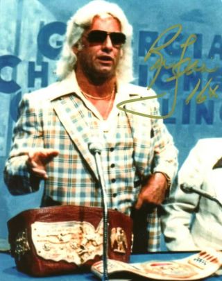 Wwe Nature Boy Ric Flair Hand Signed Autographed 8x10 Photo With Wooo 36