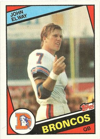 1984 Topps Football 63 John Elway Denver Broncos Rc Rookie