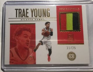 2018 - 19 Encased Basketball Trae Young Prime 3 Color Patch 21/25 Rookie Materials