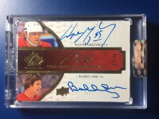 Wayne Gretzky & Bobby Orr 2017 - 18 Ud Splendor Dual On Card Auto D 27/36