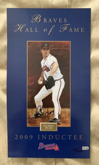 Greg Maddux Autographed Braves Hall Of Fame Lithograph Cubs Padres Dodgers Hof