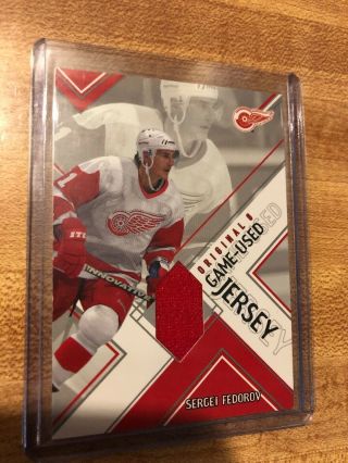 2003 - 04 Itg Parkhurst Six Sergei Fedorov Red Wings Game Jersey