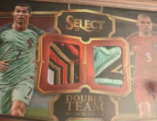 2017 - 18 Panini Select Soccer RONALDO & PEPE Double Team Patch BLACK 1/1 Portugal 2