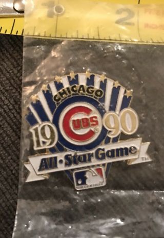 Chicago Cubs 1990 All Star Game Baseball Pin Pinback Wrigley Field Vintage Mib