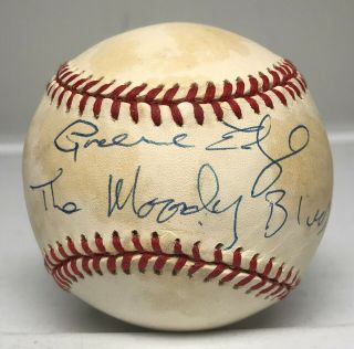 Graeme Edge " The Moody Blues " Signed Baseball Autographed Psa/dna Auto