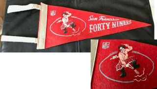 Vintage Nfl San Francisco 49ers Felt Pennant 15 " Overall Length,  Very Good Cond