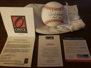 Al Kaline Autographed Baseball Inscribed Hof 80 Psa/dna & Onyx Authenticate.