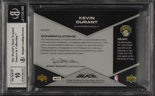 2007 Upper Deck Black Flag Kevin Durant ROOKIE RC AUTO PATCH /25 BGS 8 (PWCC) 2