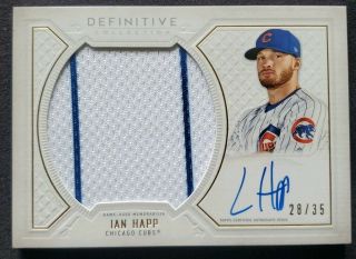 2019 Topps Definitive Ian Happ Auto Game Jersey Relic Card D 28/35 Cubs