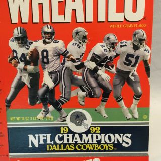 Wheaties Box 1992 Bowl Champions Dallas Cowboys Empty Box
