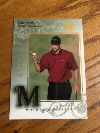 2002 Sp Authentic Majors & Masters Gold Tiger Woods 2179/3499