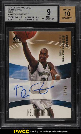 2004 Sp Game Significance Gold Kevin Garnett Auto /10 Kg Bgs 9 (pwcc)