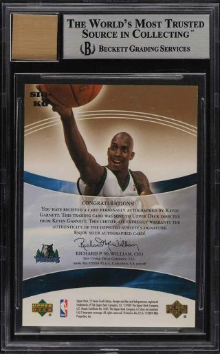 2004 SP Game Significance Gold Kevin Garnett AUTO /10 KG BGS 9 (PWCC) 2
