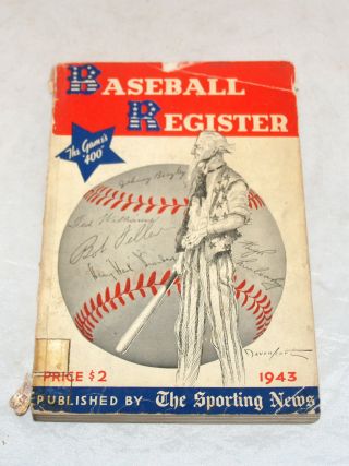 Vintage Baseball Register Sporting News Reference Book 1943 Edition Ww2 Gehrig