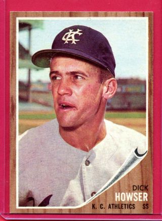 1962 Topps Baseball Card 13 R Dick Hoswer Nr -