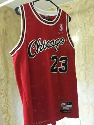 Vtg Nba Chicago Bulls 23 Michael Jordan Nike 1984 Rookie Sewn Jersey Size L