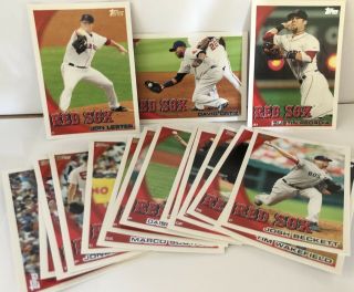 Boston Red Sox 2010 Complete Topps Baseball Card Team Set 17 Cards Ortiz