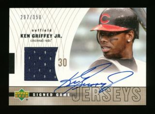 2002 Upper Deck Ken Griffey Jr.  Signed Game Jerseys Autograph 297/350 Reds Br