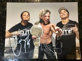 All Elite Wrestling Aew Autographed 11x14 Photo Kenny Omega & Young Bucks Signed