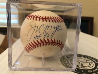 Reds Hall Of Famer Joe Morgan Signed Baseball With Hof 90 - Jsa Authentic