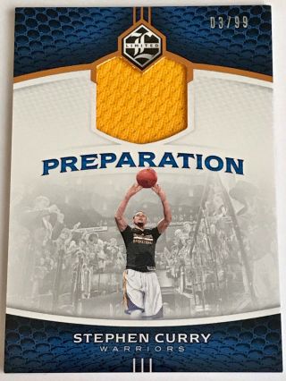 2016 - 17 Panini Limited Stephen Curry Preparation Jersey Patch 03/99