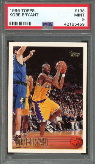 1996 - 97 Topps 138 Kobe Bryant Los Angeles Lakers Rookie Card Psa 9