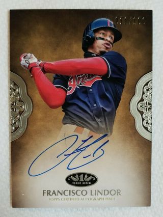 Francisco Lindor 2019 Topps Tier One 1 Auto Autograph On Card D