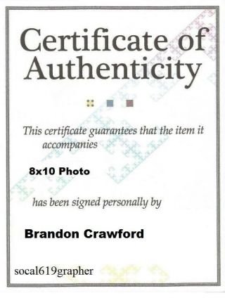 Brandon Crawford Signed autographed San Francisco Giants 8x10 Photo w/PROOF 3