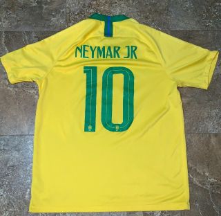 Mens Nike Soccer Brazil Jersey Neymar Jr 2018 World Cup Size L Large Grande Men