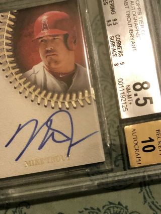 2018 Mike Trout Topps Teir One Dual Autos Mike Trout/ Kris Bryant On Card Auto 6