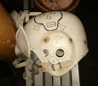 Vintage Riddell Football Helmet White Personalized Late 1950 