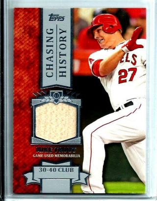2013 Topps Chasing History Game Bat Relic Mike Trout Los Angeles Angels