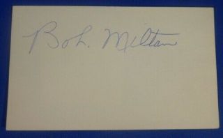 Bob Milton Deceased 2007 Autograph Signed 3x5 Harlem Globetrotters