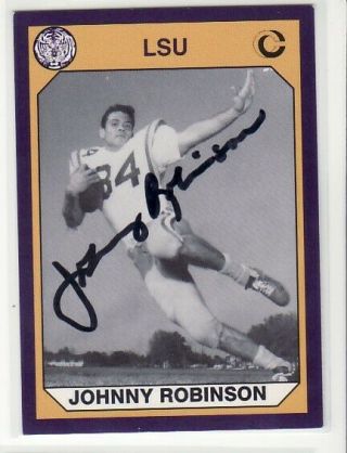 Johnny Robinson Lsu University Dallas Texans/ Kc Chiefs Autographed Card