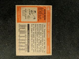 1972 - 73 TOPPS BOBBY ORR 100 HOCKEY CARD (LT CREASE) 2