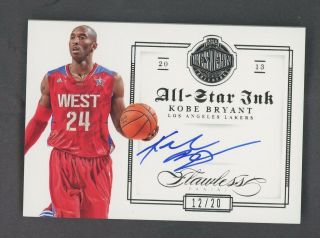 2012 - 13 Flawless All - Star Ink Kobe Bryant Lakers Auto 12/20