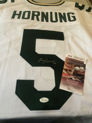 Autographed Paul Hornung Green Bay Packers White Jersey Jsa Certified Signed