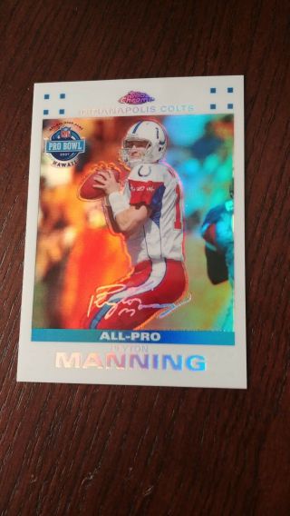 2007 Topps Chrome Peyton Manning White Refractor Card Tc44,  121/869.  Colts.