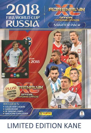 2018 Panini Adrenalyn Fifa World Cup Starter Pack Album 18 Cards,  Harry Kane