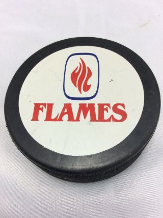 Vintage University Of Illinois Chicago Uic Flames Hockey Puck Made In Slovakia
