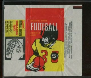 1958 Topps Football Five Cent Wax Pack Wrapper - Rub - A - Coin