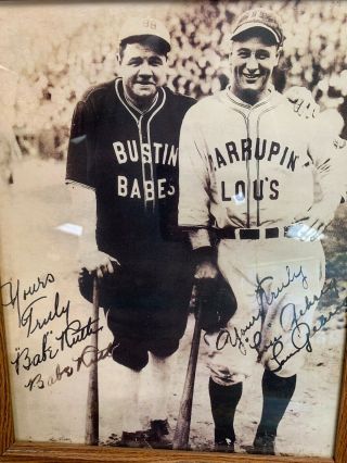 Babe Ruth Lou Gehrig Signed Photo