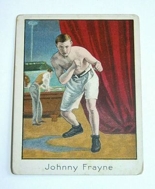 Antique C.  1910 Prize Fighter Boxer Johnny Frayne Tolstoi Cigarettes Tobacco Card