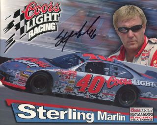 Sterling Marlin Autographed 8x10 Photo Legendary Nascar Driver