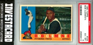 1960 Topps Roberto Clemente 326 Psa 6 Exmt Pittsburgh Pirates Bob Rare Invest