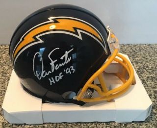 Dan Fouts Auto/signed San Diego Chargers Tb Mini Helmet Hof 93 Inscribed Bas
