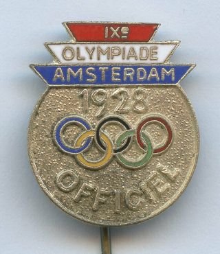 Netherlands Vintage Summer Olympic Games Amsterdam 1928 Official Pin Badge