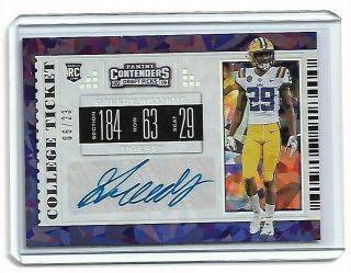 2019 Contenders Draft Greedy Williams Cracked Ice Auto /23