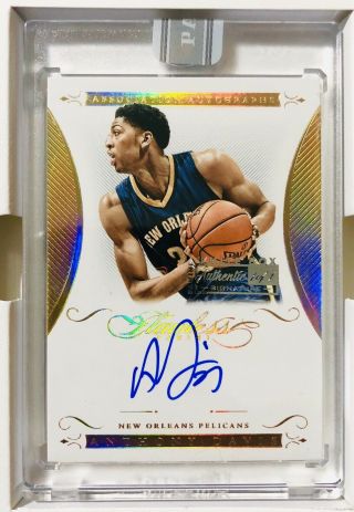 2014 - 15 Anthony Davis Flawless Autograph Gold Panini White Box 1/1 Non Rc Lakers
